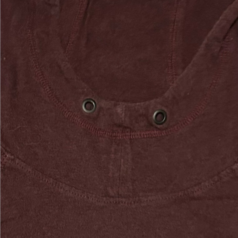 American Eagle Men’s Medium Burgundy Raglan Spell Out Logo Hoodie Athleisure - Picture 6 of 6